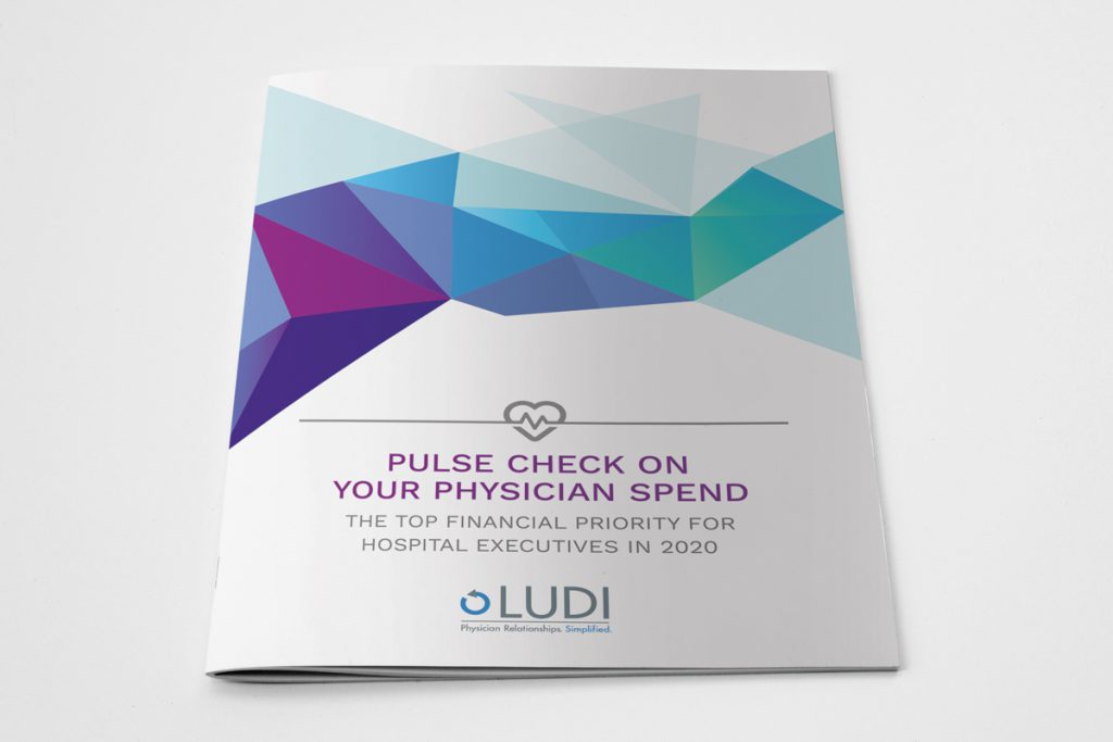 Ludi's "Pulse Check on your Physician Spend" white paper cover mock-up