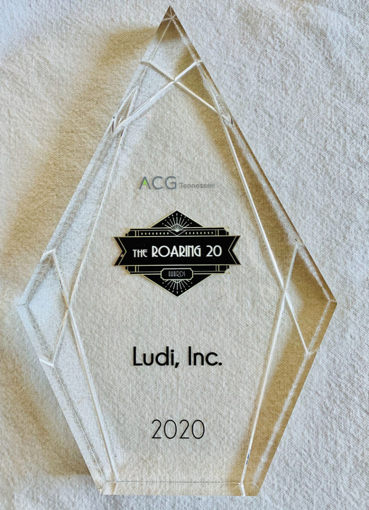 The ACG Tennesse Roading 2020 Awards Trophy that Ludi received