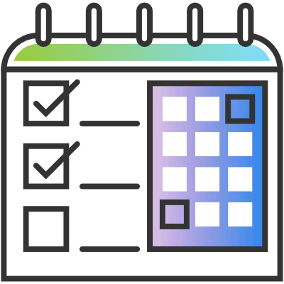 Icon of a calendar and to-do list