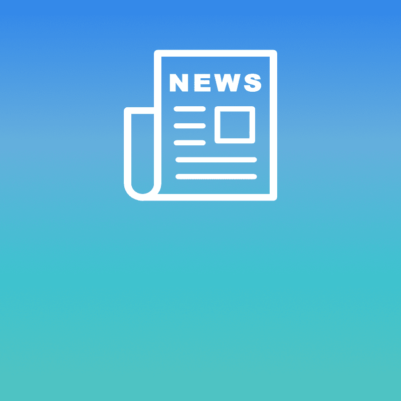 Newspaper icon against a blue-turquoise background
