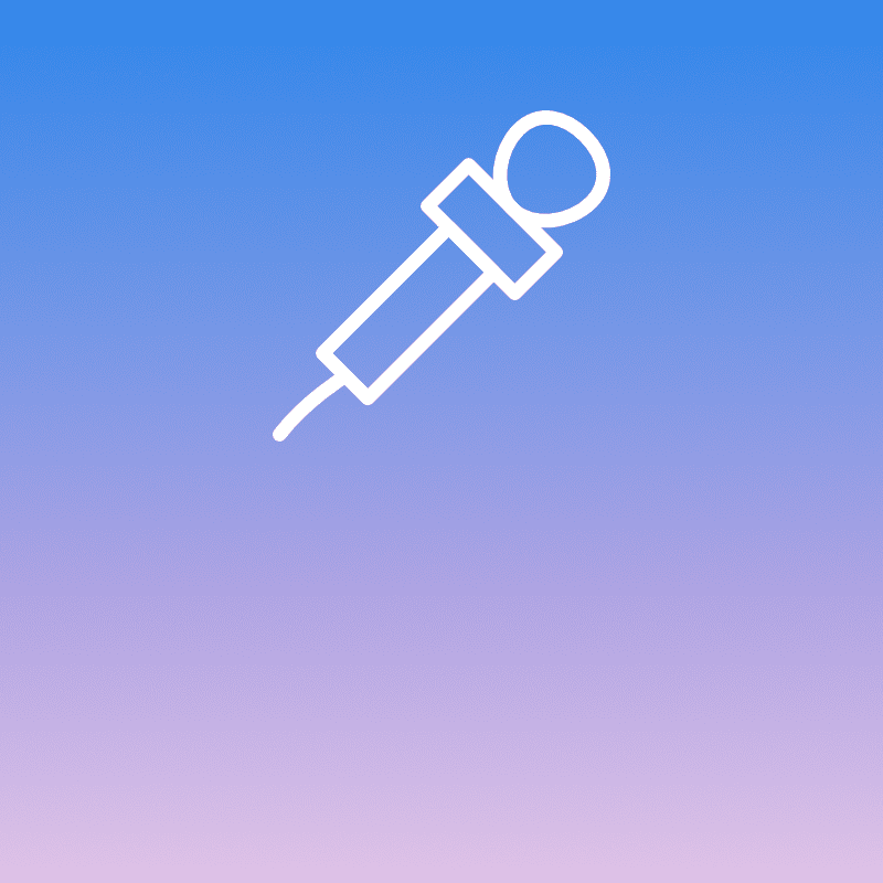 Podcast icon against a lavender-purple gradient