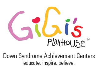 Gigi's Playhouse logo with tagline: Down Syndrome Achievement Centers. educate. inspire. believe.