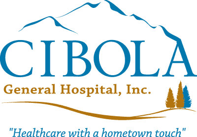 Cibola General Hospital logo with the slogan Healthcare with a hometown touch.